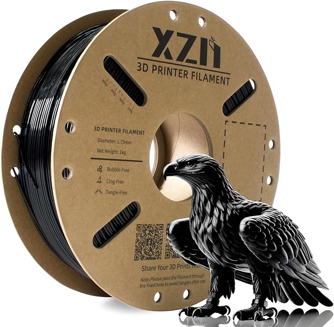 Silk PLA Filament 1.75mm, Metallic Shiny Black 3D Printer Filament, 1kg Spool (2.2lbs), Dimensional Accuracy +/- 0.03 mm, Vacuum Packaging