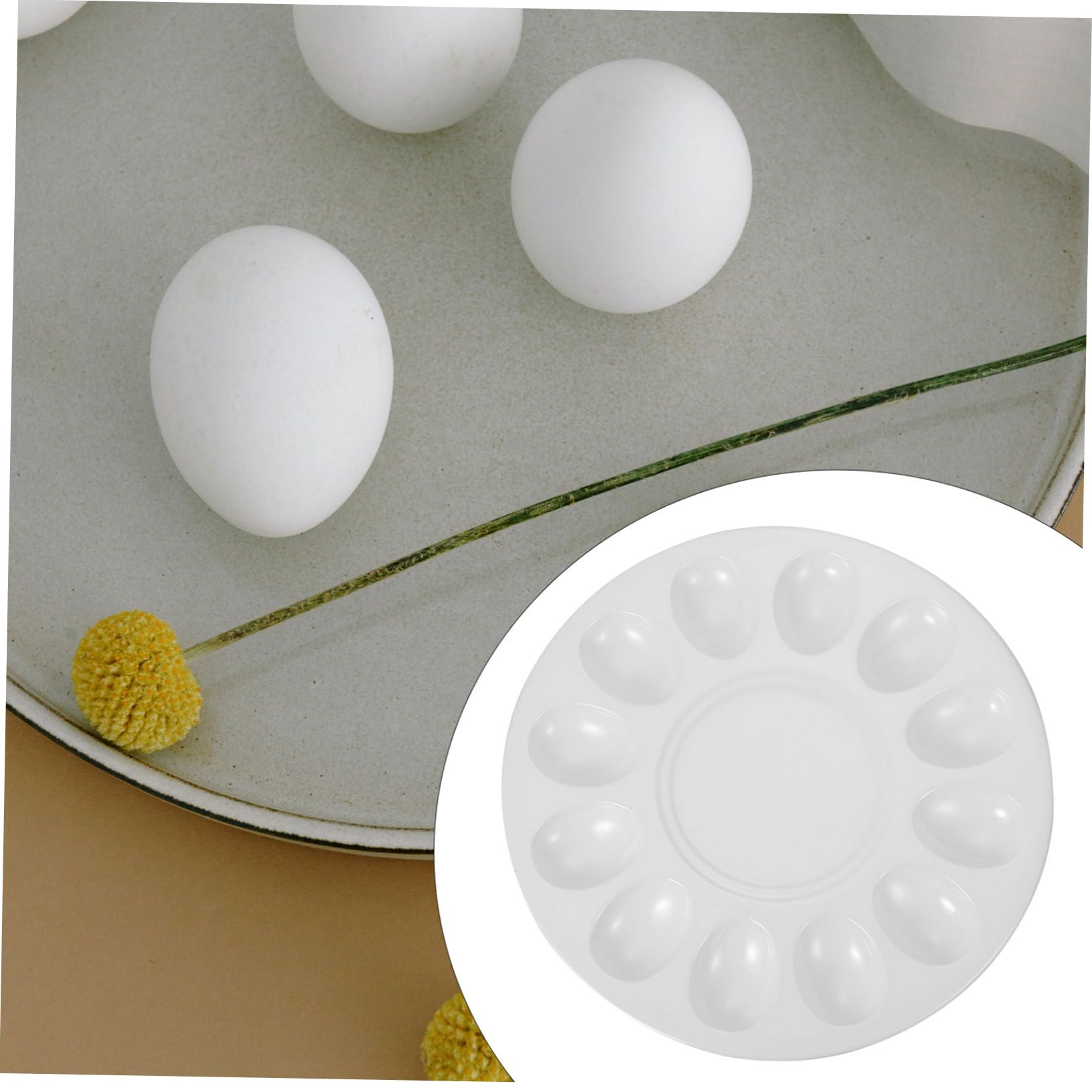 KICHOUSE 1pc Shrimp Slider Grill Pan Soup Ladle Baking Pans Oyster Serving Trays Deviled Egg Containers with Lid Meatball Plate Shrimp Paste Plate Melamine Shrimp Paste Dish White