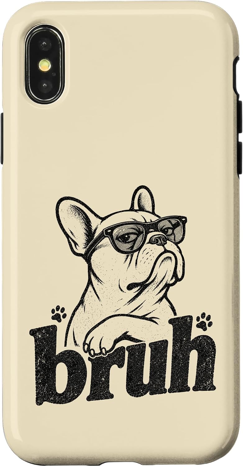 Bruh French Bulldog Meme Funny Frenchie Pet Owner Sunglasses Case for iPhone 11 Pro Max image 5
