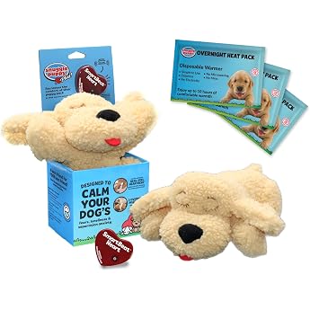 Snuggle Puppy Plus Dog Toy with 3 Heat Packs & Motion Activated Heartbeat - Calming & Comfort for Puppies Doodle