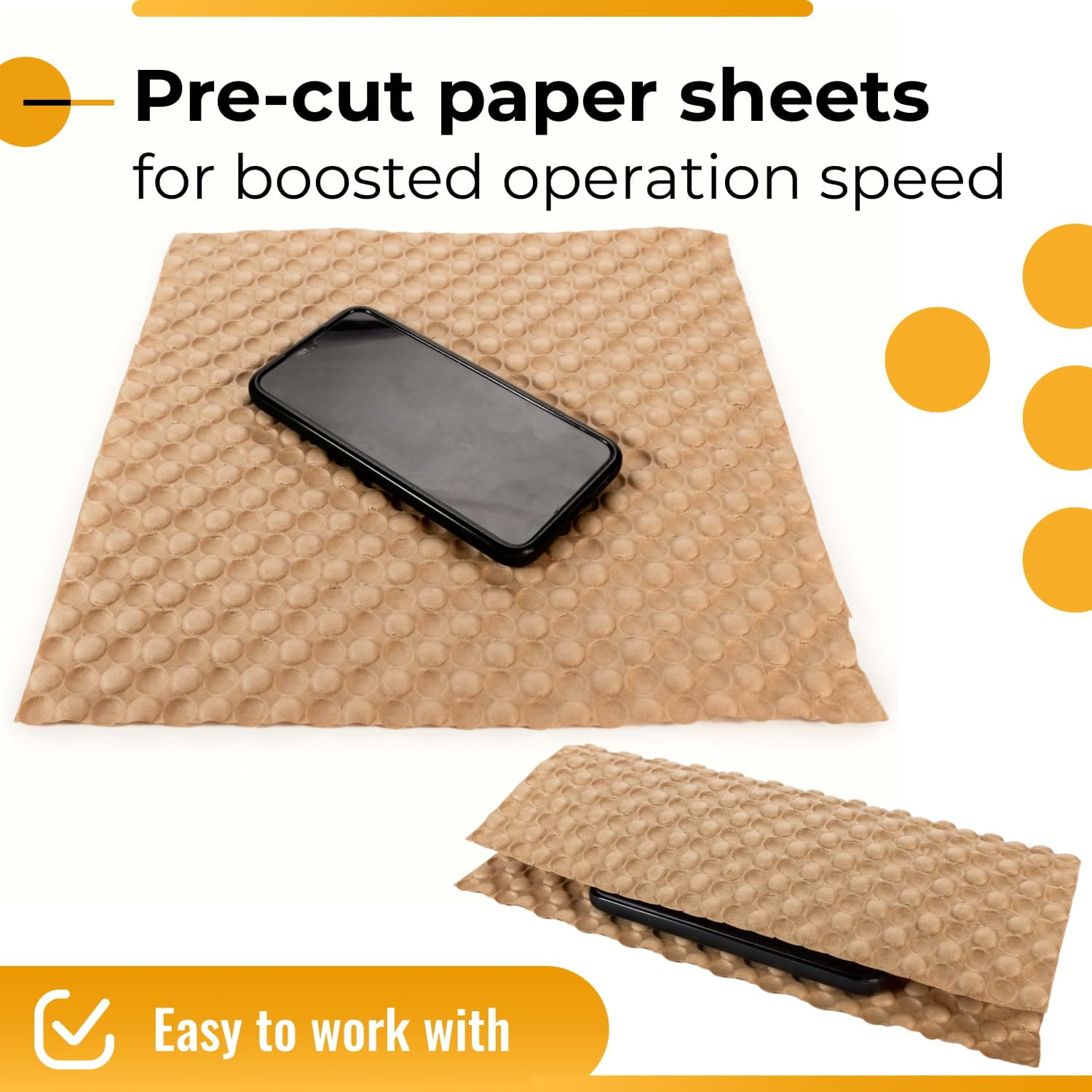 IDL Packaging Papierowe arkusze bąbelkowe 30 cm x 30 cm, przyjazna dla ziemi alternatywa dla plastikowych bąbelków, 250 arkuszy/pudełko, rozmiar bąbelków 9,5 cm, materiał amortyzujący do pakowania, do