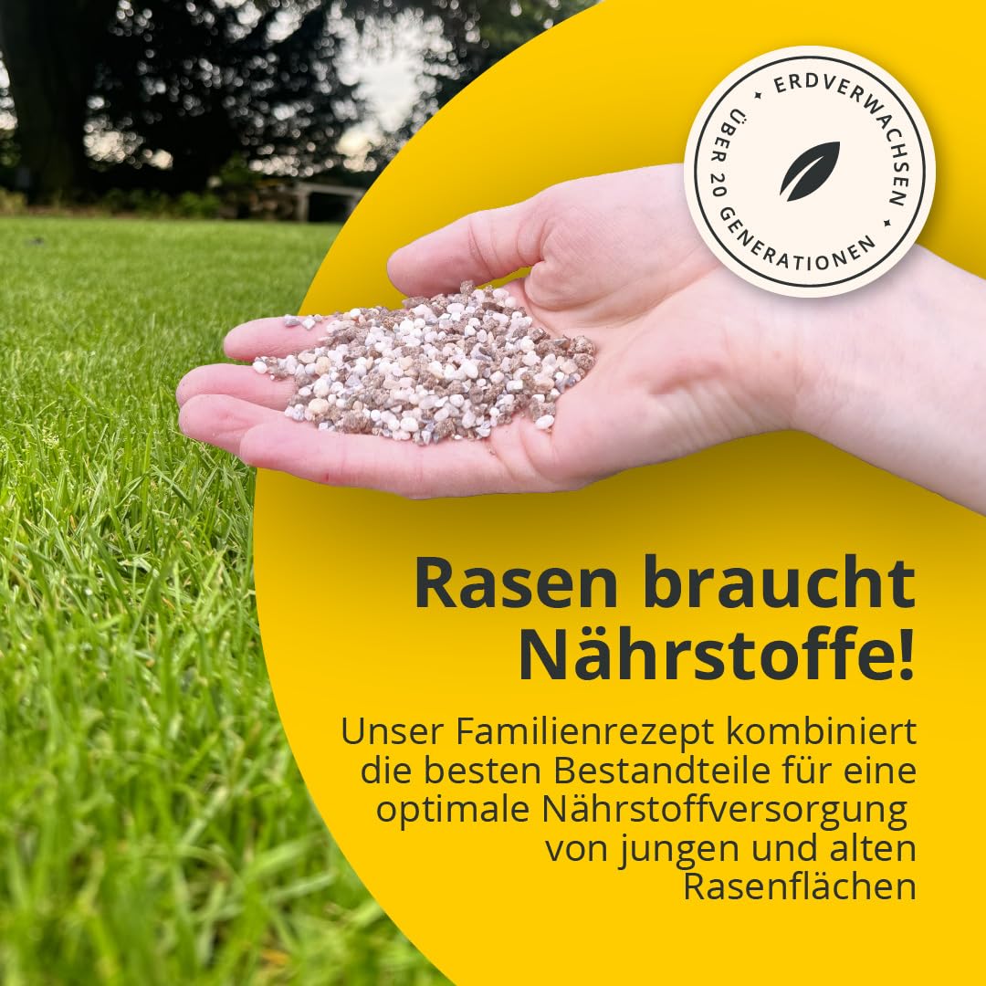 Matthies Rasen Volldünger 20kg für 200-500 m², Langzeit Gartendünger für Frühjahr, Sommer & Herbst, organischer & mineralischer Dünger mit Stickstoff, Phosphor & Kalium, Langzeitdünger