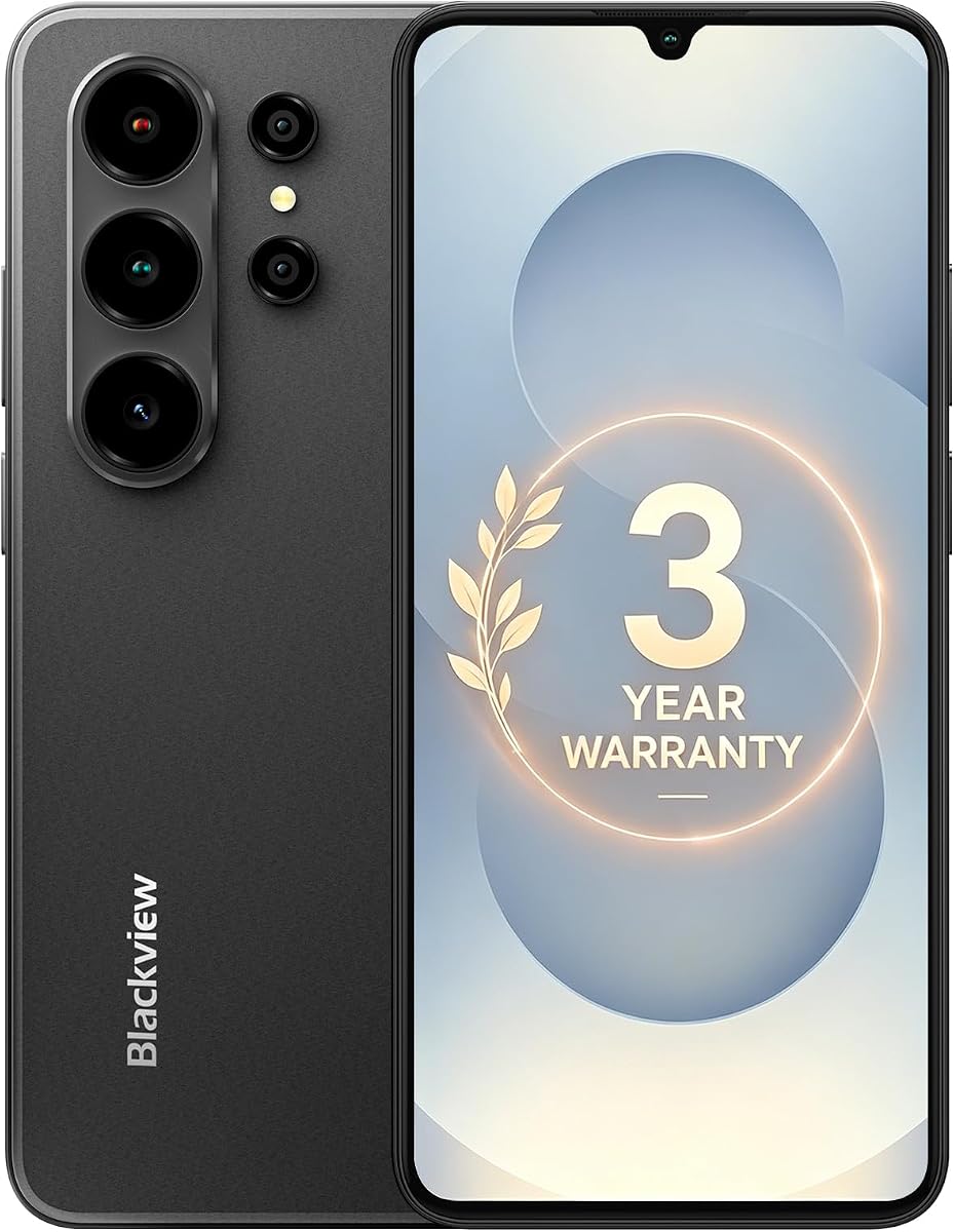 Blackview Wave 10 Teléfono celular desbloqueado, Smartphones para T-Mobile, Negro | Android 16, 6.88pulgadas 120Hz, 32GB + 128GB, 1TB Ampliable, 32MP+13MP, Dual SIM, Face ID, GPS, OTG, Garantía de 3 años