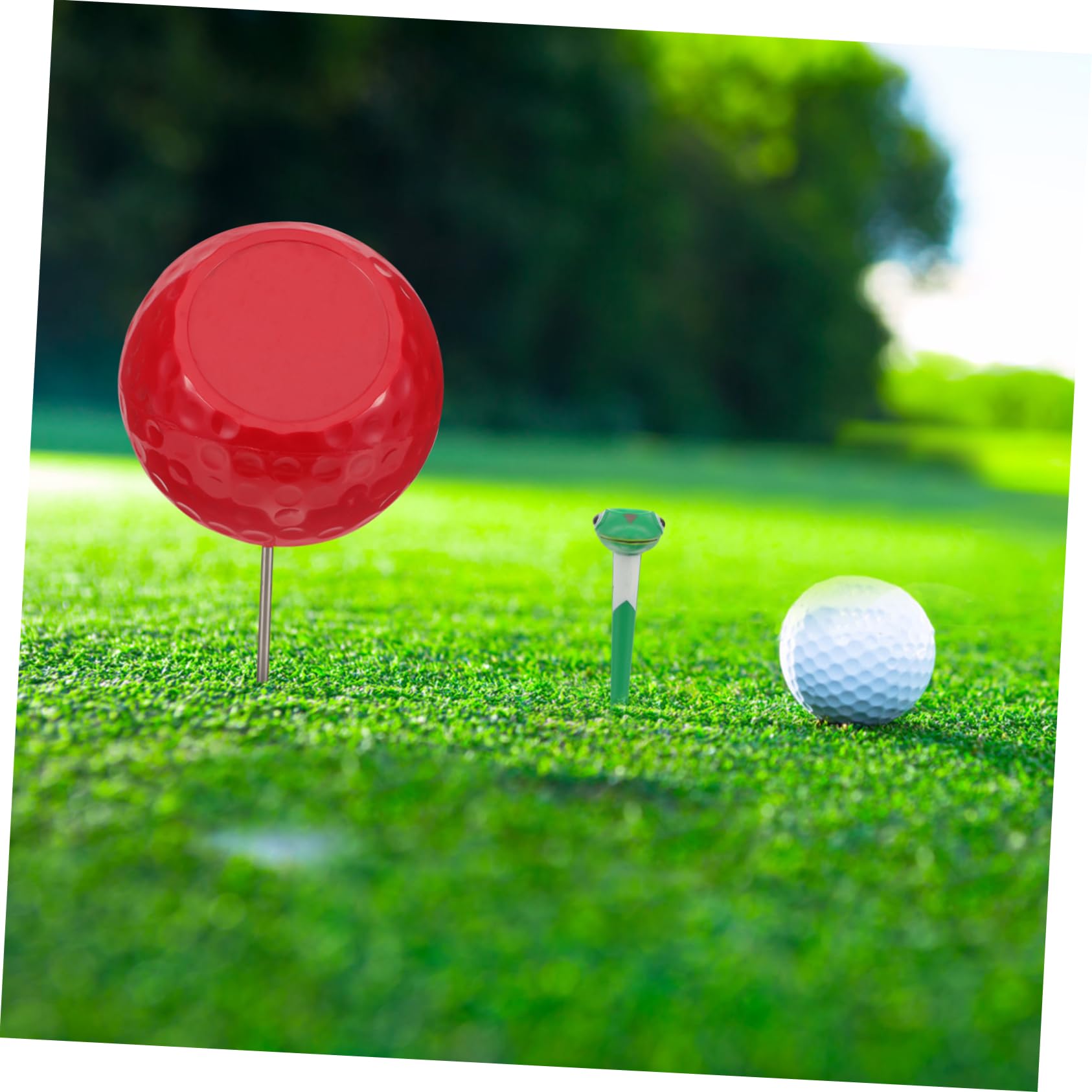 Roter Golf Tee Markierer aus Abs und Metall für Golfabschlag | Bodeneinlage, Golfmarkierungszubehör mit Feiner Verarbeitung, Leicht und Formstabil