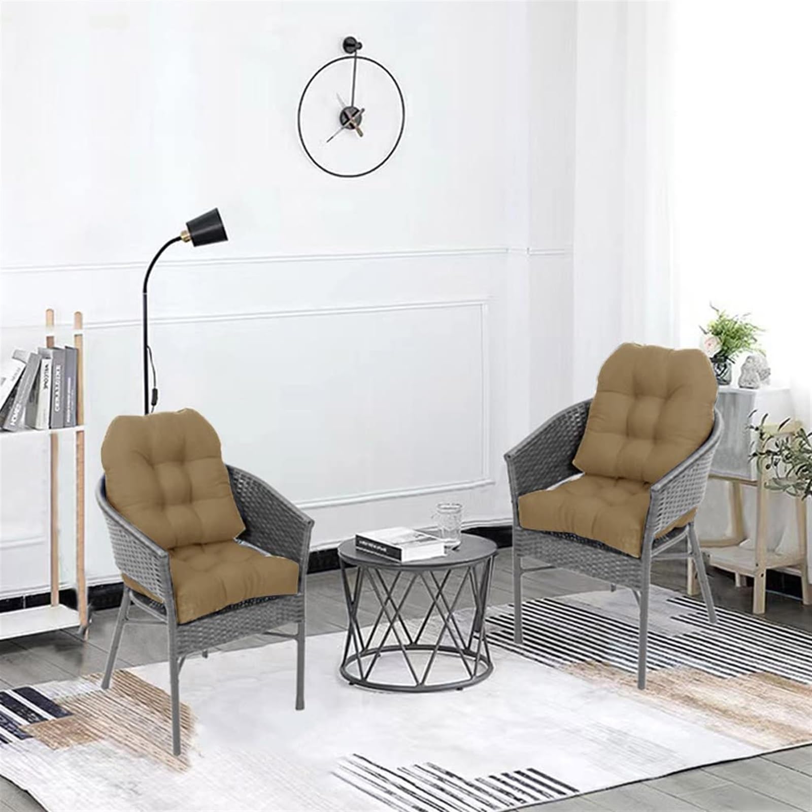 Juego De Cojines De Mimbre Impermeables Para Exteriores: 1 Asiento Biplaza (43x19") Y 2 Almohadillas En U (19x19") – Repuesto Para Sofá, Banco O Columpio (Verde Oscuro)