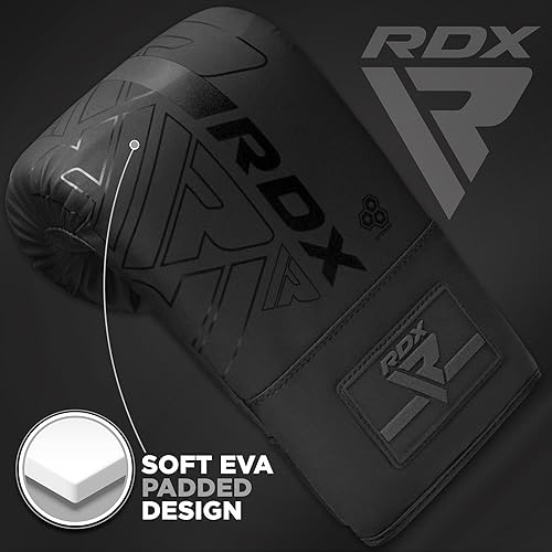 Miniatura 5 de RDX Guantes de boxeo, guantes de boxeo, piel maya, acolchado, palma ventilada, entrenamiento de boxeo pesado MMA, almohadillas de enfoque de