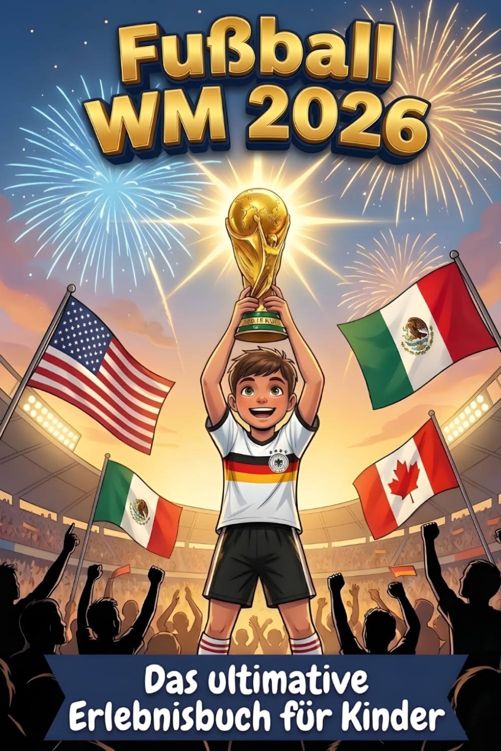 Fußball WM 2026 – Das ultimative Erlebnisbuch für Kinder: Spielpläne zum Ausfüllen, Rätsel, Quiz und spannende Fakten zu Trikots, Teams und Spielern | Das perfekte Fußballbuch zur WM 2026 ab 7 Jahren