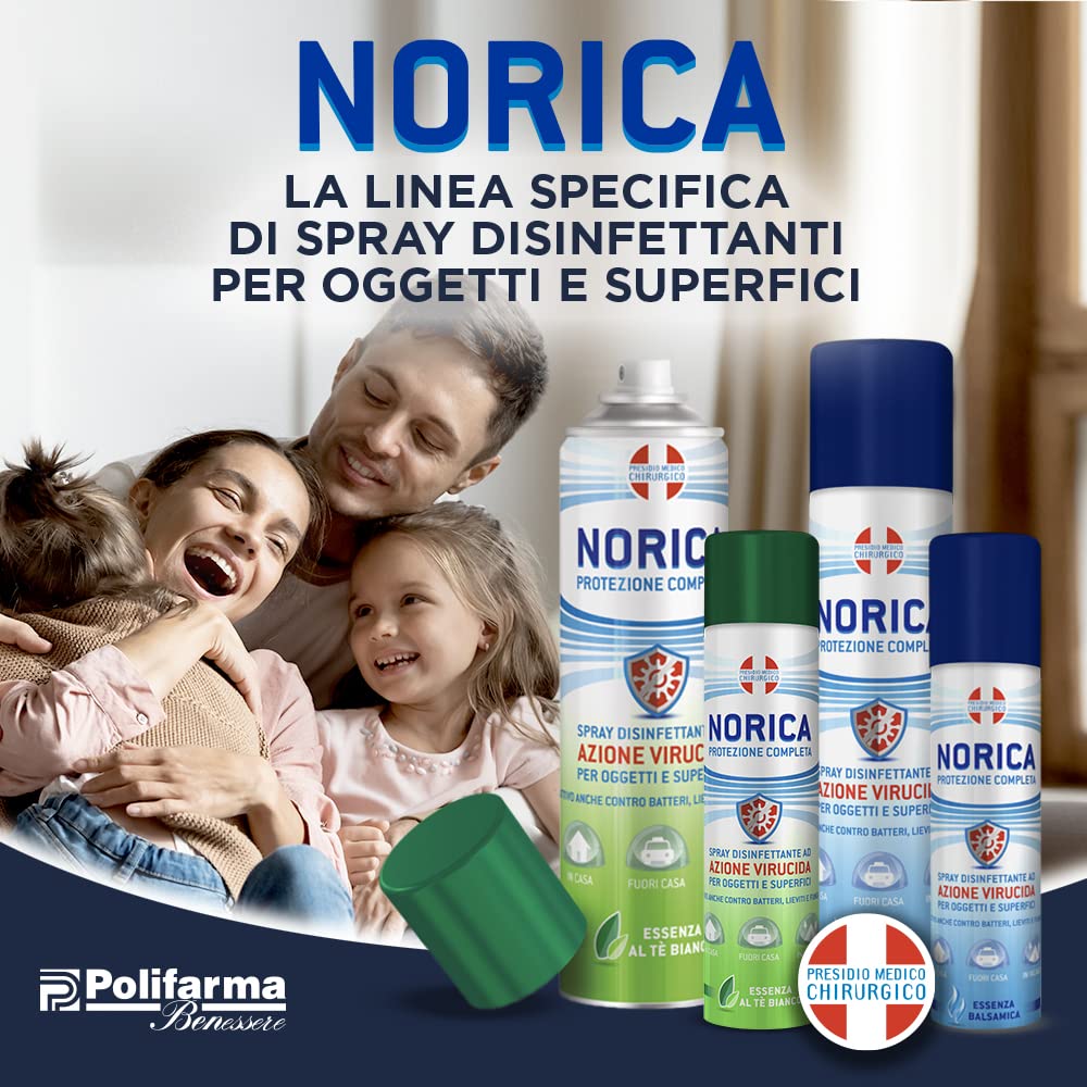 Norica Spray Disinfettante Igienizzante Tessuti e Oggetti 300 ml Protezione Completa