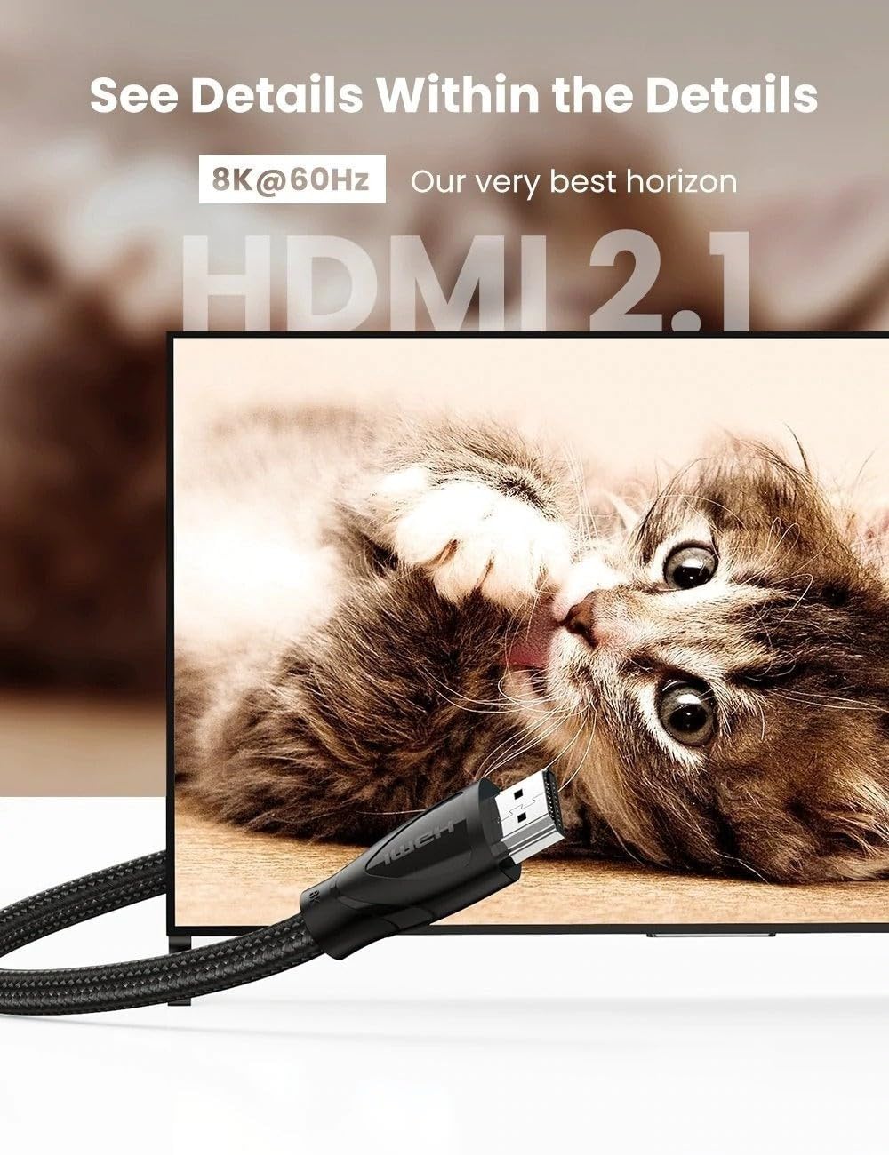 Ugreen 8K Ultra HD HDMI 2.1 Görüntü Aktarma Kablosu 1 Metre
