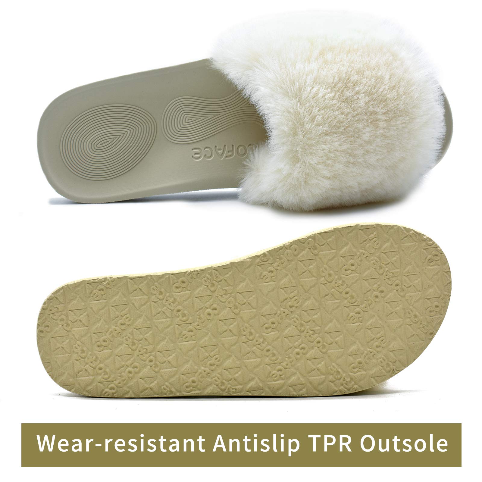 COFACE Pantofole Donna Scarpe da Casa Invernale Ciabatte Pelliccia Donne Peluche Pantofole da Interno