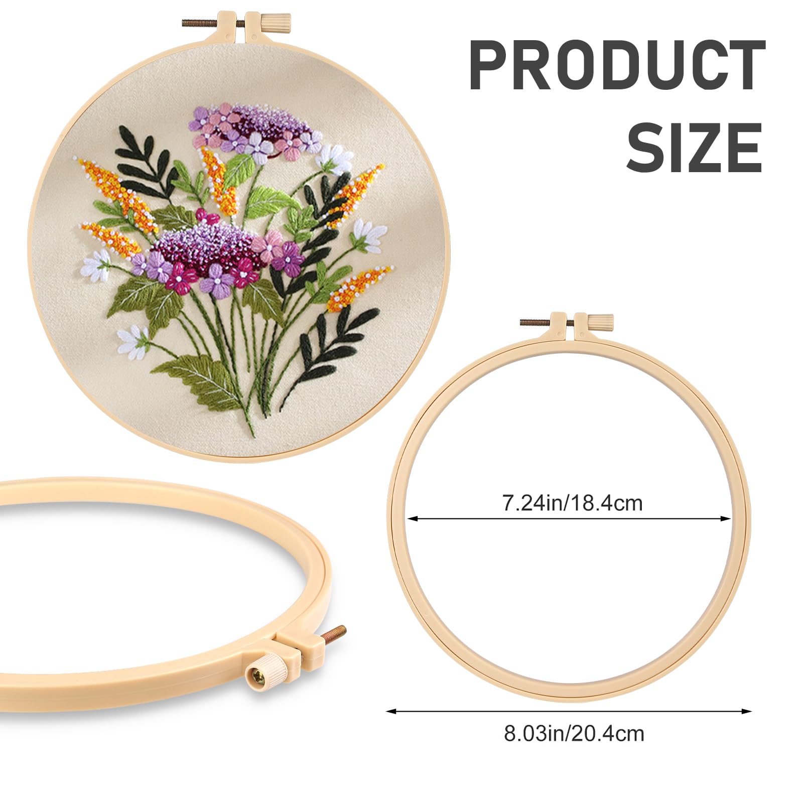 GNEGNI LIFE Kit per ricamo floreale, 4 pezzi, kit