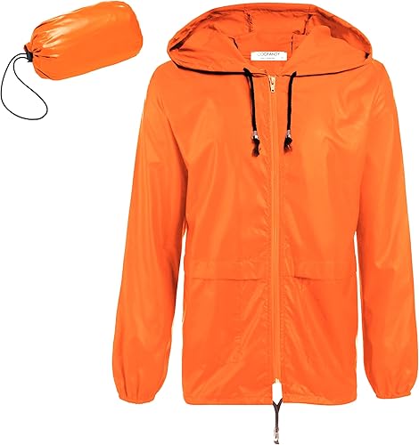 COOFANDY Chaqueta impermeable plegable con capucha para hombre, ligera, para exteriores, ideal para viajes, senderismo, ciclismo