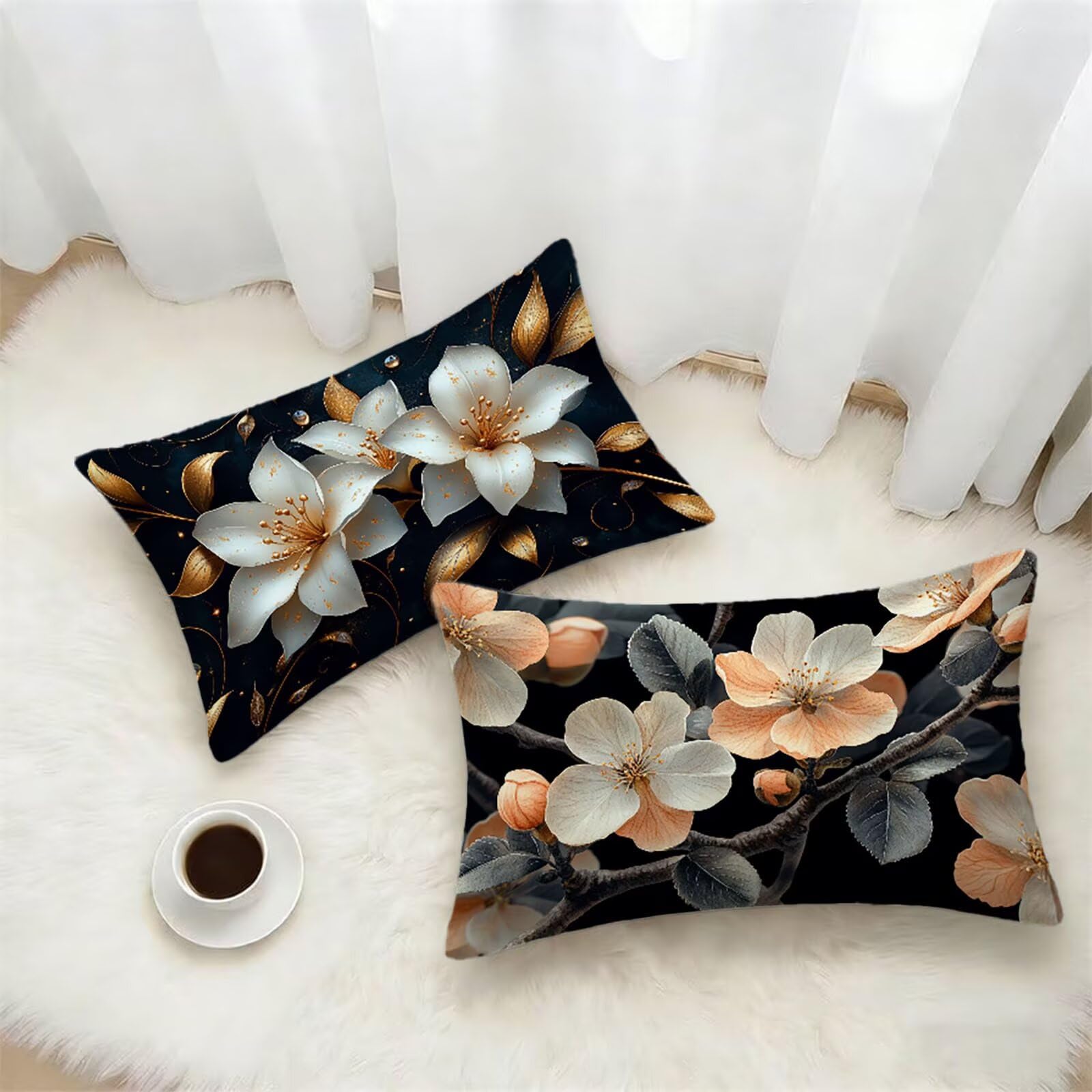Taie d'oreiller pour canapé salon lot de 2 housses 40x60 imperméables en lin