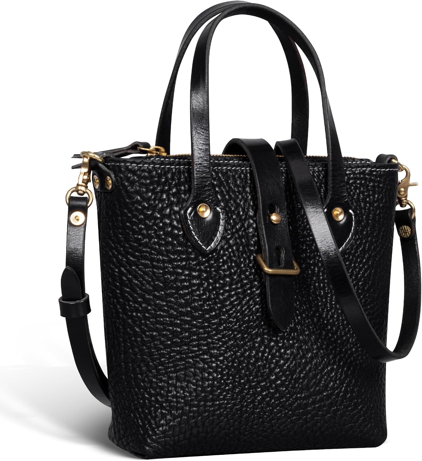 Genuine Leather Cross Body Bag, Full Grain Buffalo Leather, Handmade Bucket Bag