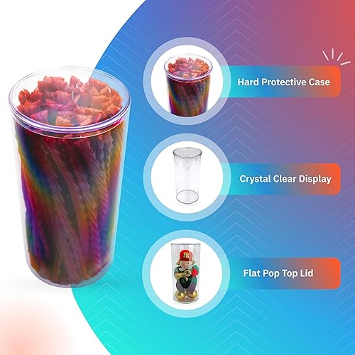 Miniatura 4 de Juego de 4 cajas de acrílico con tapas, 4.25 pulgadas de diámetro x 8.5 pulgadas de alto, fabricadas en Estados Unidos, vitrinas para