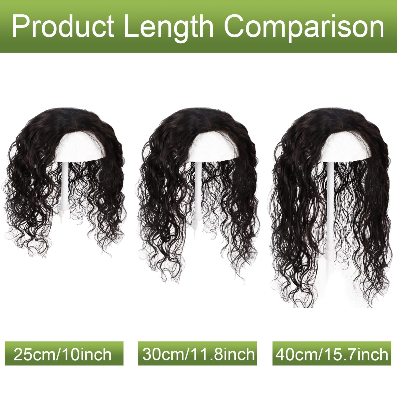Echthaar-Topper für Frauen, 5,1 x 5,5 Zoll, U-förmige Seidentop-Basis, Clip-in-Top-Haarteile für dünner werdendes Haar(Black,Hair 40cm)