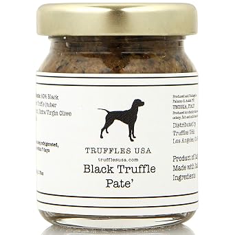 TRUFFLES USA Black Truffle Pate Jar - Imported from Italy - Natural Ingredients - Fresh Sauce for Pasta, Chicken, Steak, Vegetables, Bread - Unique Gourmet Recipe