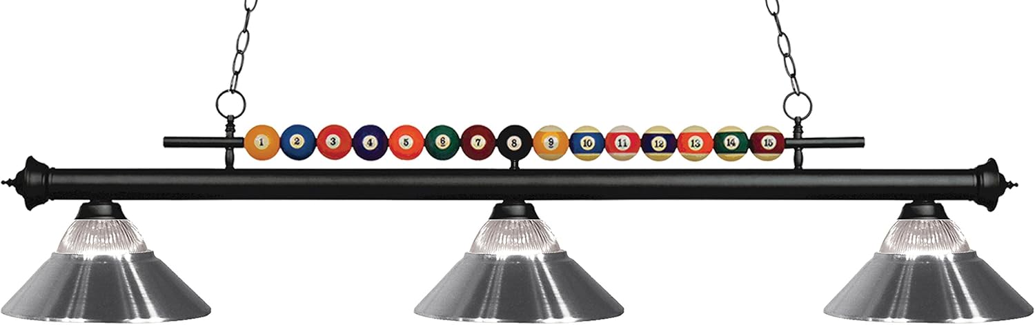 Z-Lite 170MB-RCH 3 Billiard Light, Matte Black