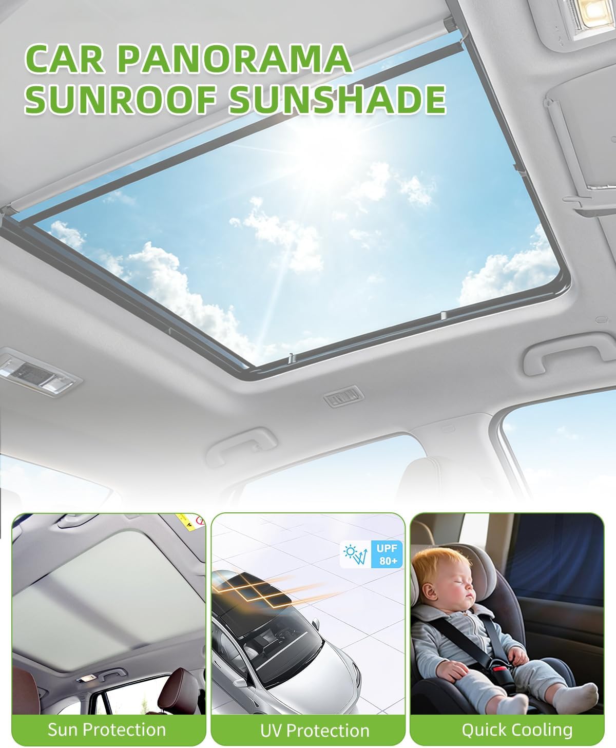 Panoramic Sunroof Sunshade Compatible with Cadillac SRX sunroof Cover for Cadillac SRX Sunshade moonroof Sunshade 2010 2011 2012 2013 2014 2015,25964410 (Gray)