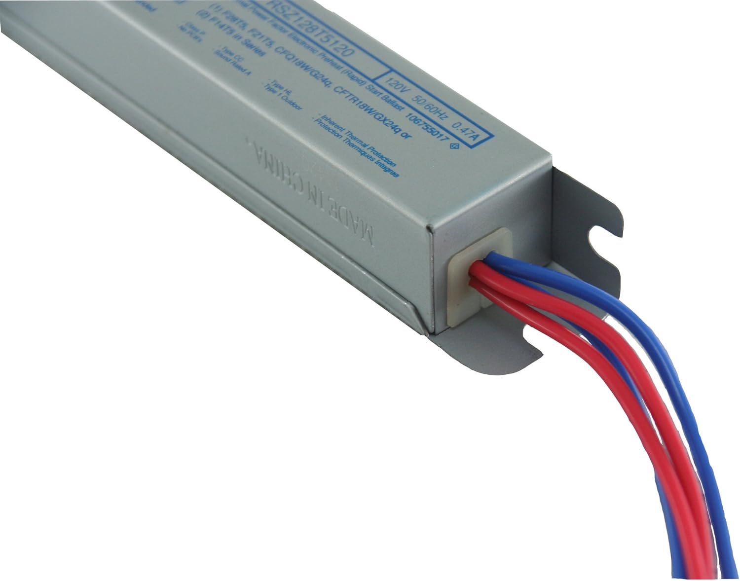 ROBERTSON 3P20091 RSZ128T5120 /A eBallast, Preheat Rapid Start, 1 Lamp, T5 (F28T5) and CFL (CFQ18W/G24q), NPF, 120Vac.