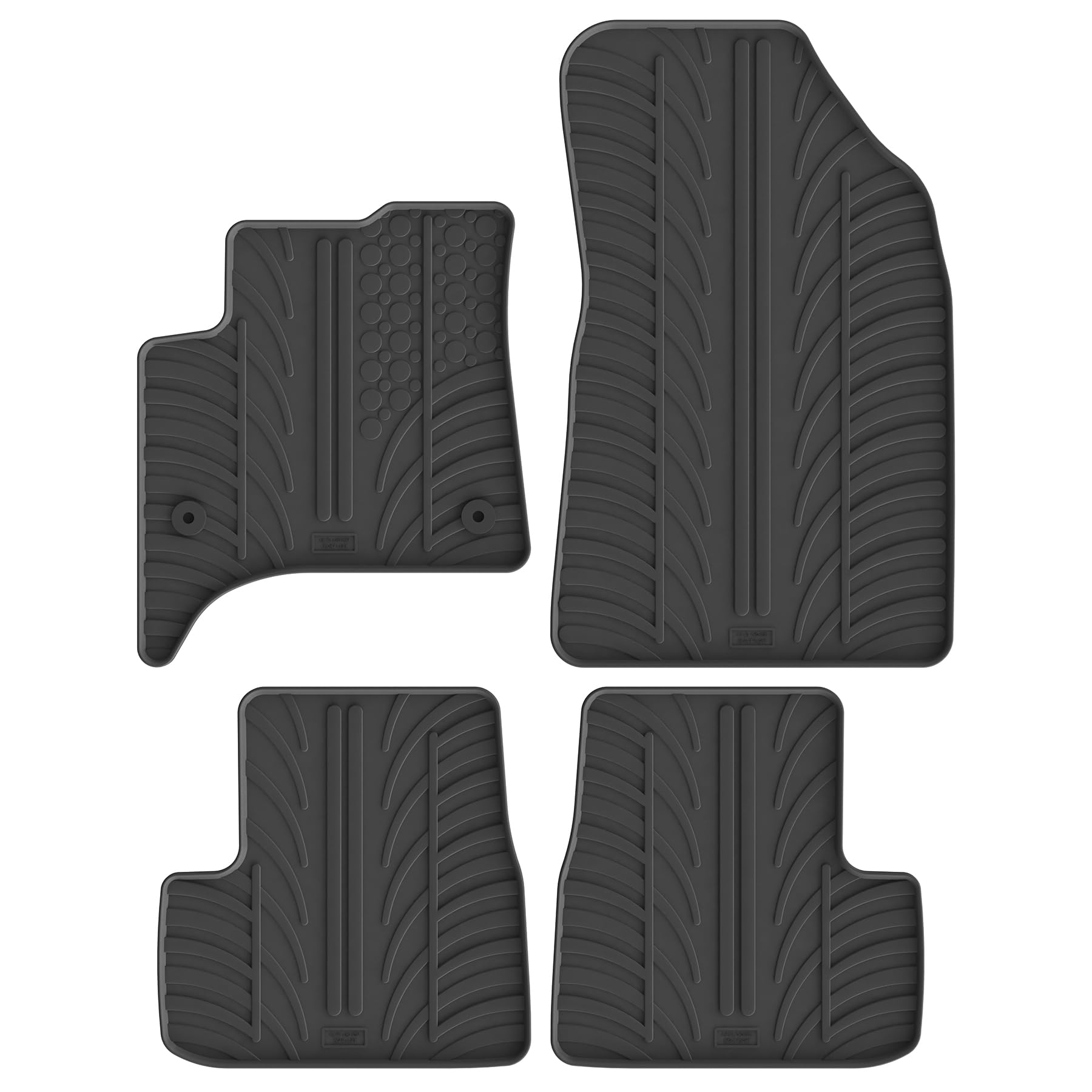 Gledring Set of Rubber Mats Compatible with Fiat Grande Panda MHEV 2025 Onwards (T Profile 4 Pieces + Mounting Clips)
