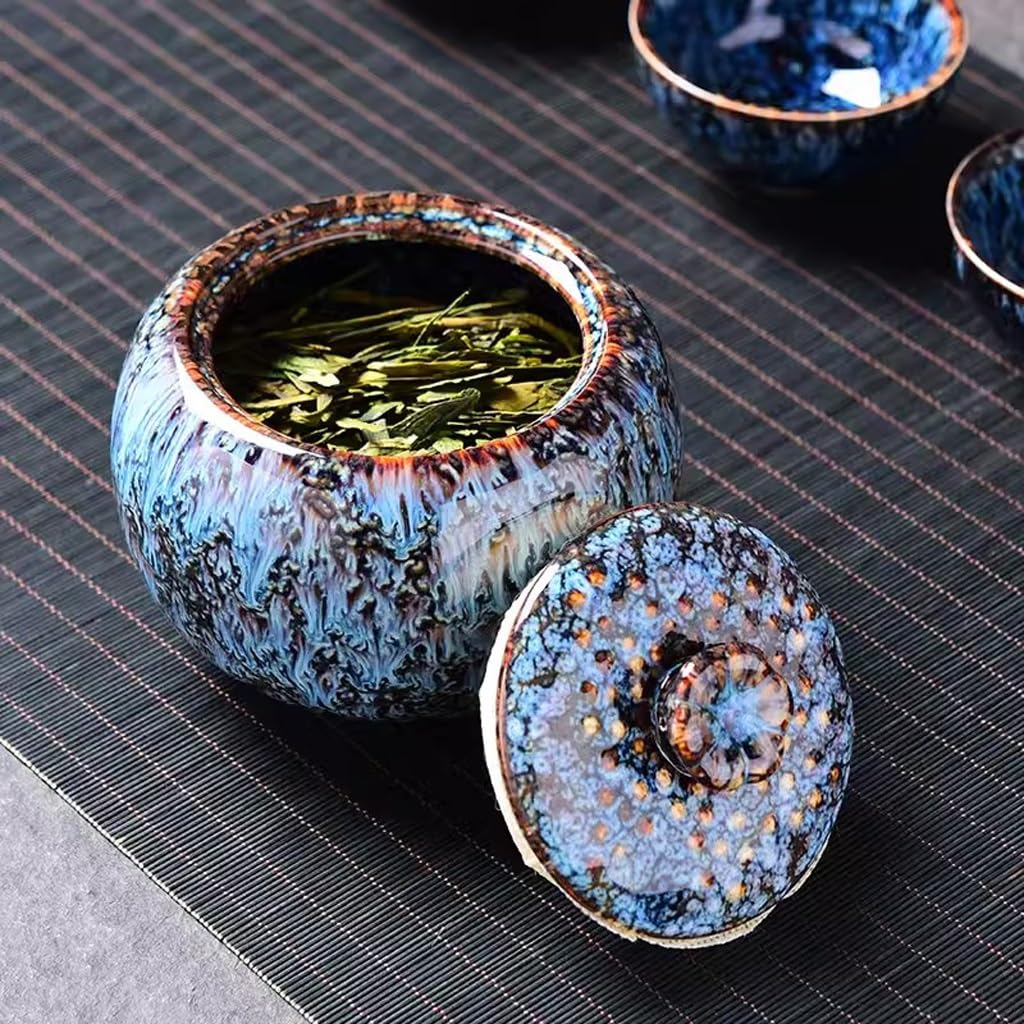 Zuccheriera in ceramica, mini barattolo da viaggio portatile sigillato per servire caffè macinato, tè, zucchero, sale e altro ancora