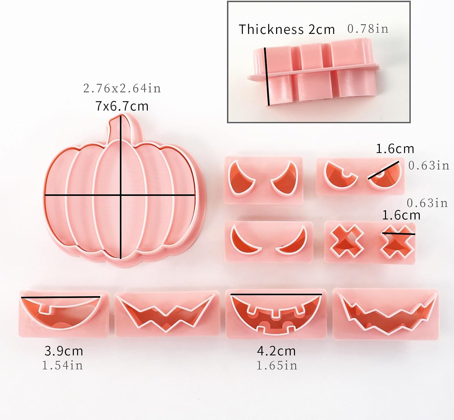 10 Pcs Mini Pumpkin Face Cookie Cutters DIY 3D Halloween Cookie Stamps image 3