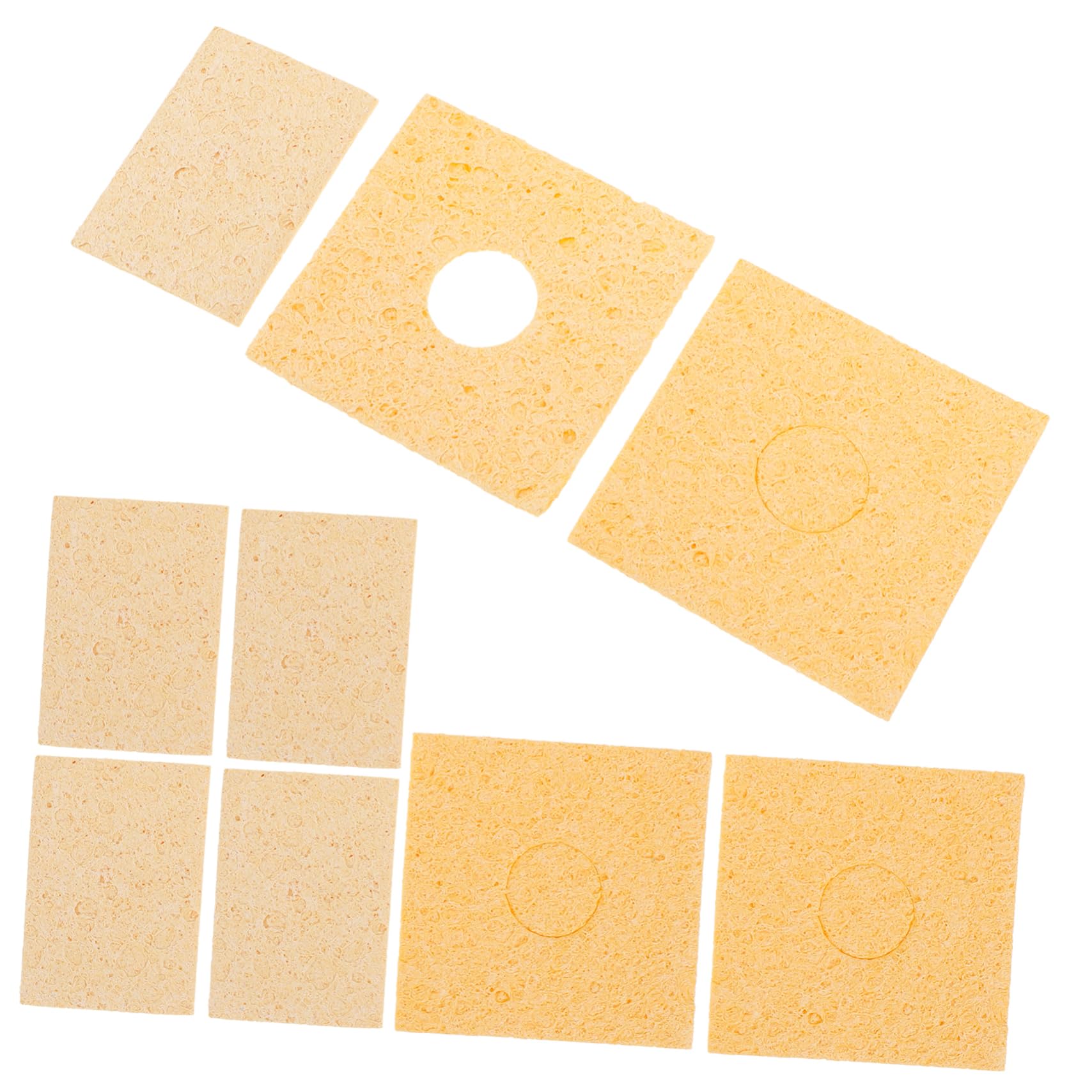 KONTONTY 10pcs Solder Tips Cleaning Wood Pulp Cotton Soldering Iron Cleaning Sponge Solder Cleaning Soldering Tip Cleaner