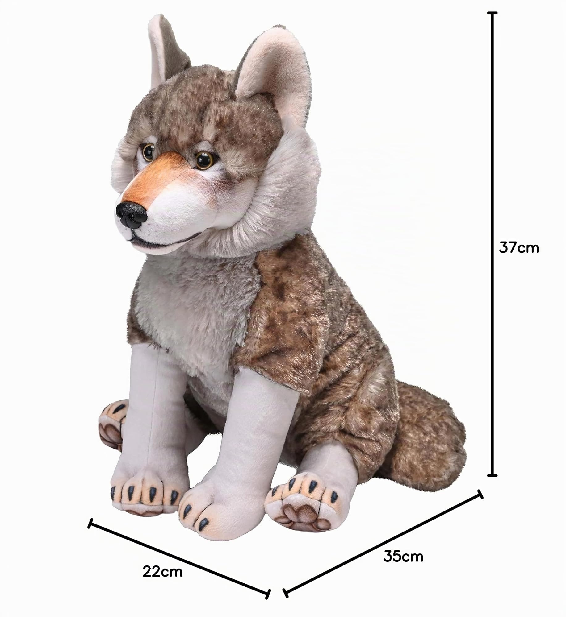 Wild Republic Artist Collection Lupo, Regalo per Bambini, 38 cm, Peluche, riempimento da Bottiglie d'Acqua riciclate