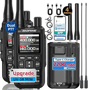 Baofeng Radio MINI-5 Ham Radio Handheld Long Range Two-Way Radio with USB-C Charging