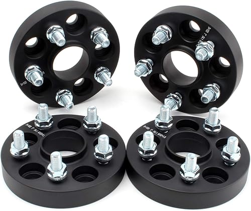 Espaciadores espaciadores de rueda centrados de 5 x 100 con pernos M12x1.5 de 2.130 in, orificio de 1 pulgada, 4 piezas compatibles con Toyota