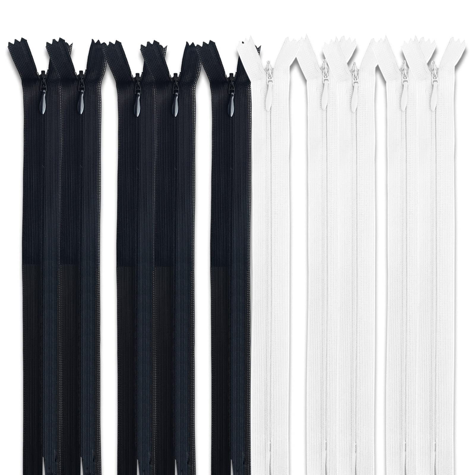 Ritssluitingen verpakking met 20 onzichtbare ritssluitingen van nylon 3 inch voor accessoires voor naaien en knutselen (310 lichtgrijs, 55 cm