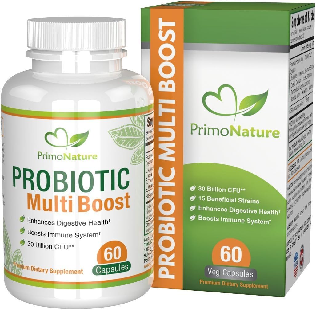 Probiotic Multi Boost, 30 Billion CFU, 15 Best Probiotics Strains, Gluten Free Delayed Release Vegetarian Capsules