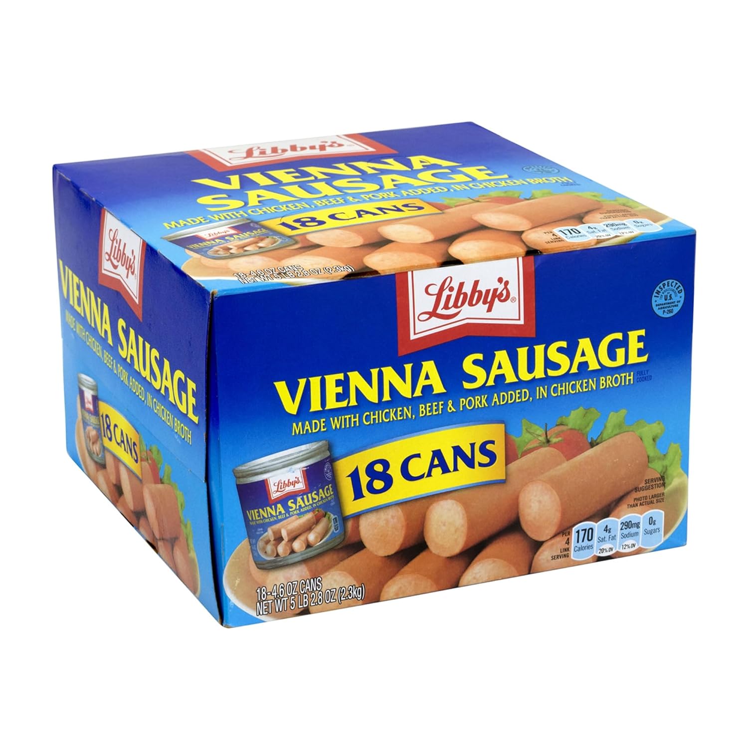Libby's Vienna Sausage In Chicken Broth, 4.6 Oz, Pack Of 18 Cans