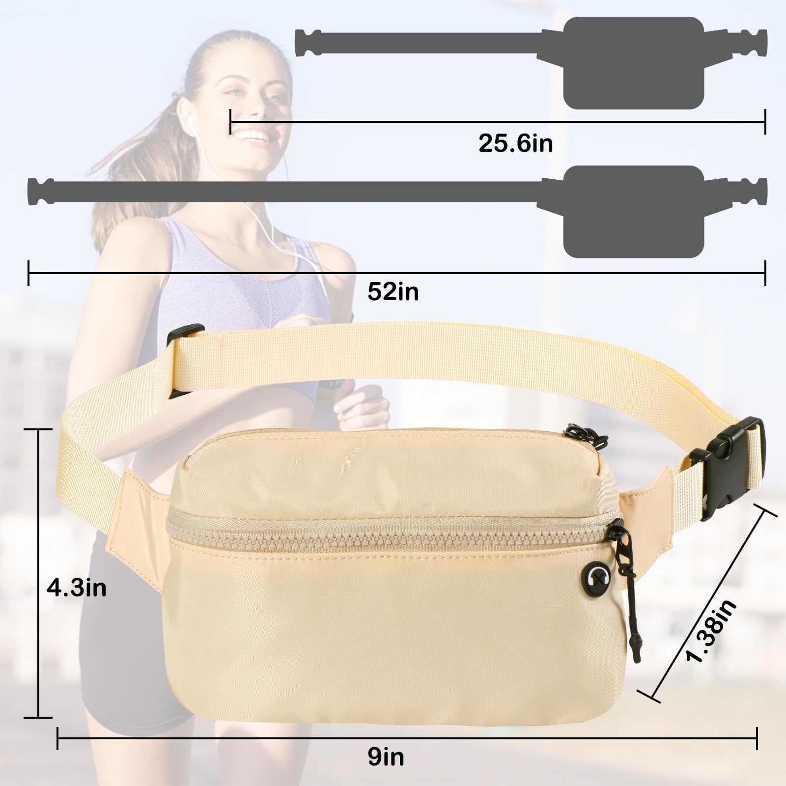 Sac Banane Pour Homme Et Femme - Grande Capacité - Sac Banane - Hip - Sac De Poitrine Pour Vélo - Sport En Plein Air - Course - Jogging - Randonnée