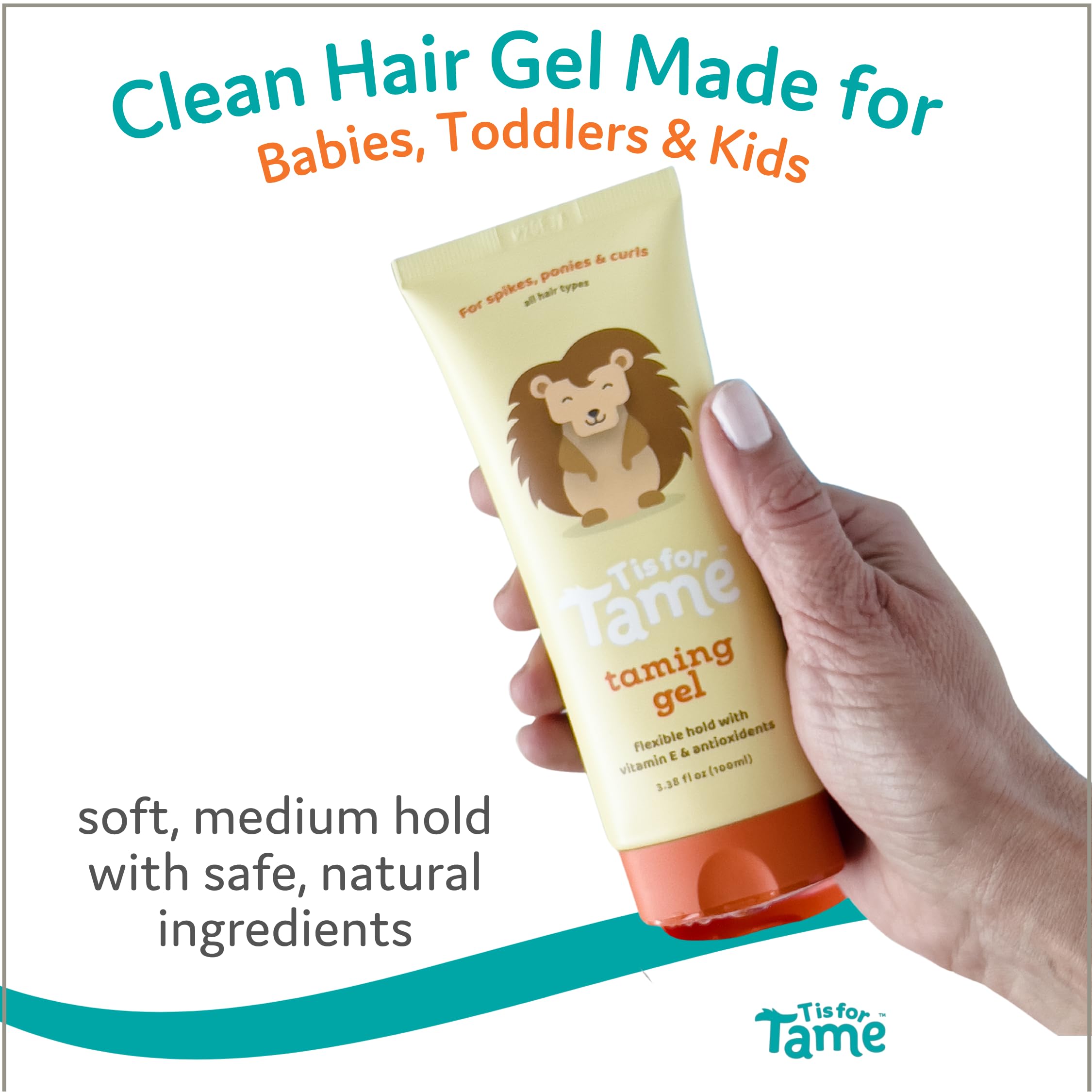 T is for Tame - Dziecięcy żel do stylizacji włosów, All-Natural Alcohol-Free Hair Gel dla dzieci i maluchów, 2023 data uruchomienia (3,38 Fl Oz Opakowanie 1)