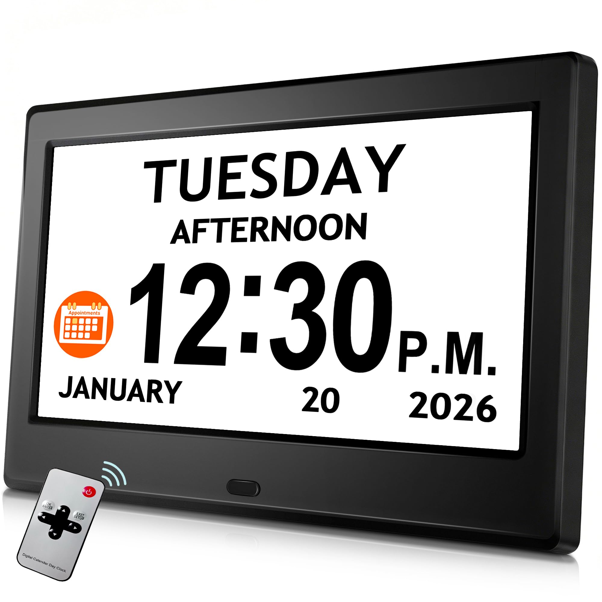 Pastigio 7 inch Digital Clock with Date And Time