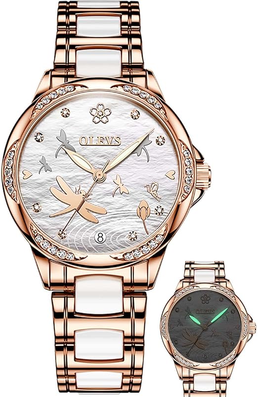 rose gold ceramic watch