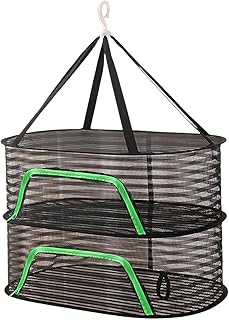 Secador de malla – Red de secado de hierbas, secadora colgante plegable | Secador de malla multicapa para secar hierbas plegable para flores, semillas y plantas