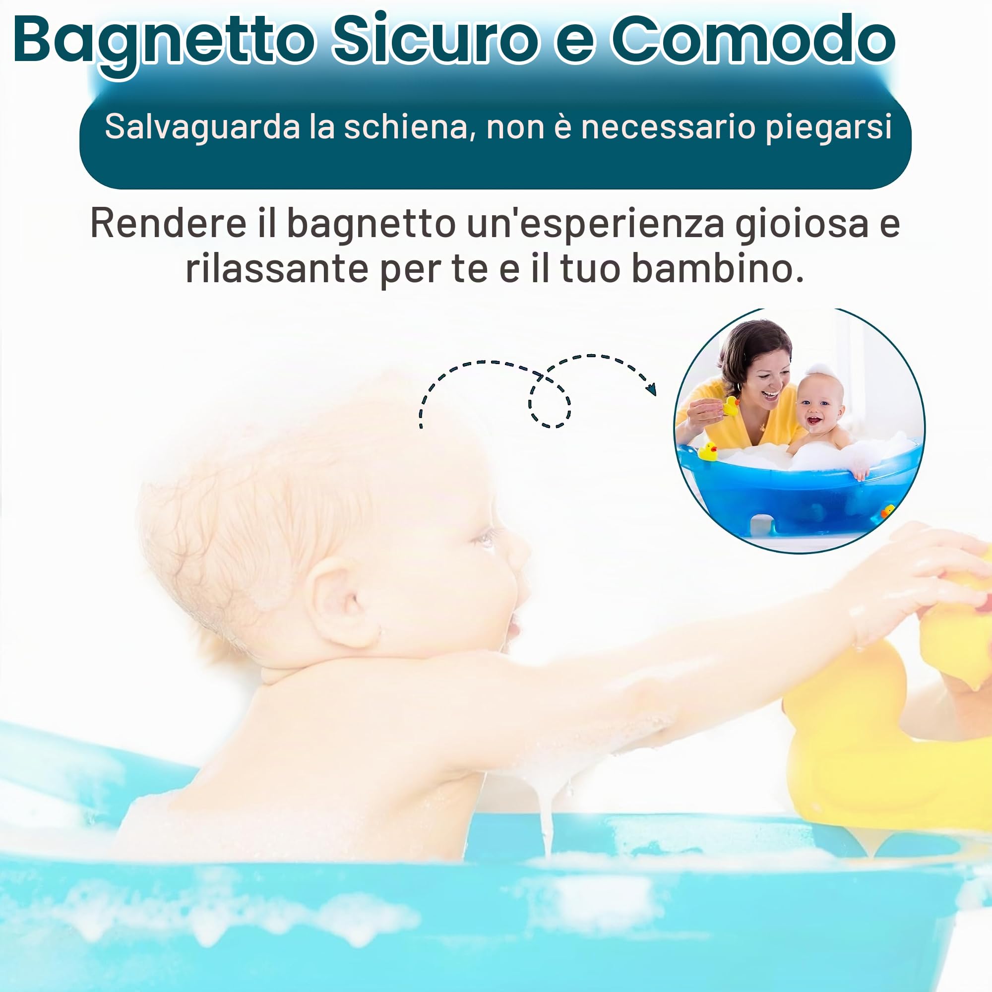 Supporto universale per vaschetta per bambini, 84 e 100 cm, con o senza ripiano, bianco