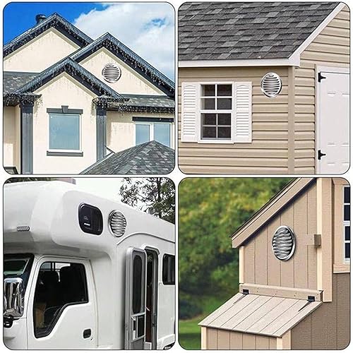 Miniatura 9 de Stainless Steel Air Vent Cover Ventilation Cover, 100mm 200mm Round Air Vent Grill Screen Hood Extractor Fan Ventilation Cover with Screen Mesh for