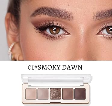 Neutral Nude-Brown Eyeshadow Palette, highly pigmented, blendable, long-lasting eyeshadow and contour palette for a gentle everyday glamour makeup for mature eyes, 01
