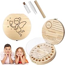 Tooth Box Milk Teeth with Name to Stand, Tooth Box for Milk Teeth Girls with Display Function, Memory Box Baby Gifts for Birth Tooth Box Girls, with Tweezers for (Style17)