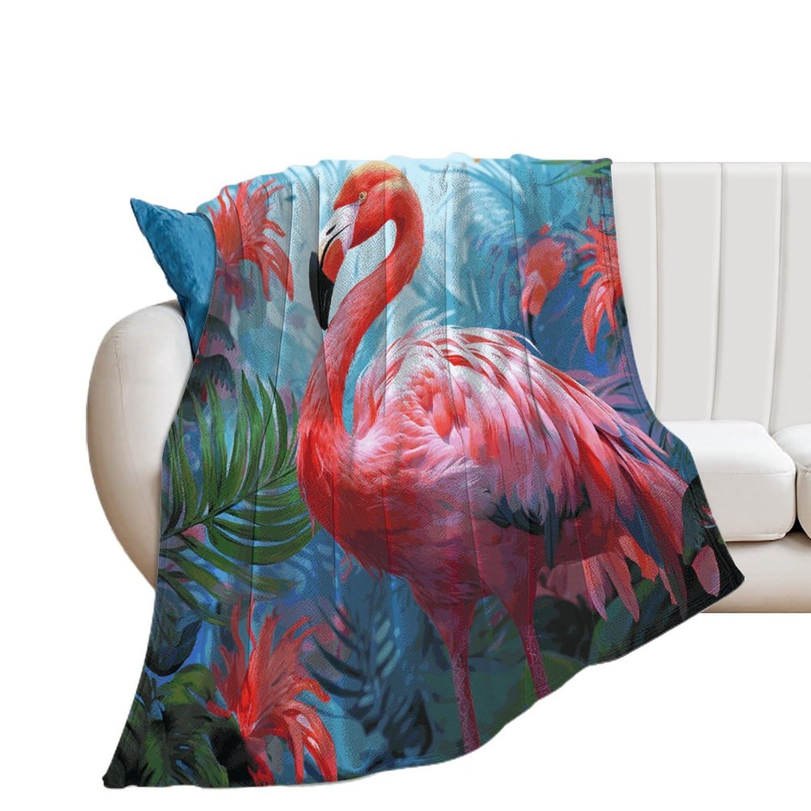 Painted Flamingo Throw Blanket for Couch Soft Cozy Flannel Bed Blanket Fuzzy Decorative Blanket Warm Lightweight Throw Blanket All-Season Home Decor Gift for Home Office Sofa 30"*40"（76 * 100cm）