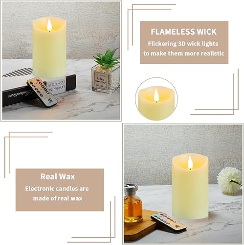 Miniatura 5 de Velas parpadeantes sin llama, velas que funcionan con pilas con control remoto y temporizador, duran más de 1000 horas, mecha 3D, vela LED eléctrica
