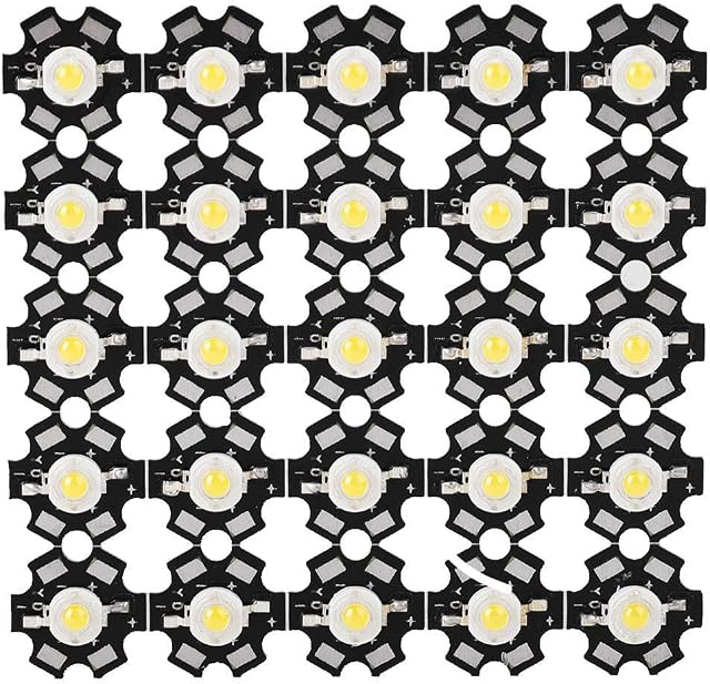 Riuty LED Chip High Power Led Chip- 3W High Bright Integrated Chip Light Source Bead Spotlight LED Bulb for Bulb Lamp Beads DIY Lighting 25PCS (3000-3200K)