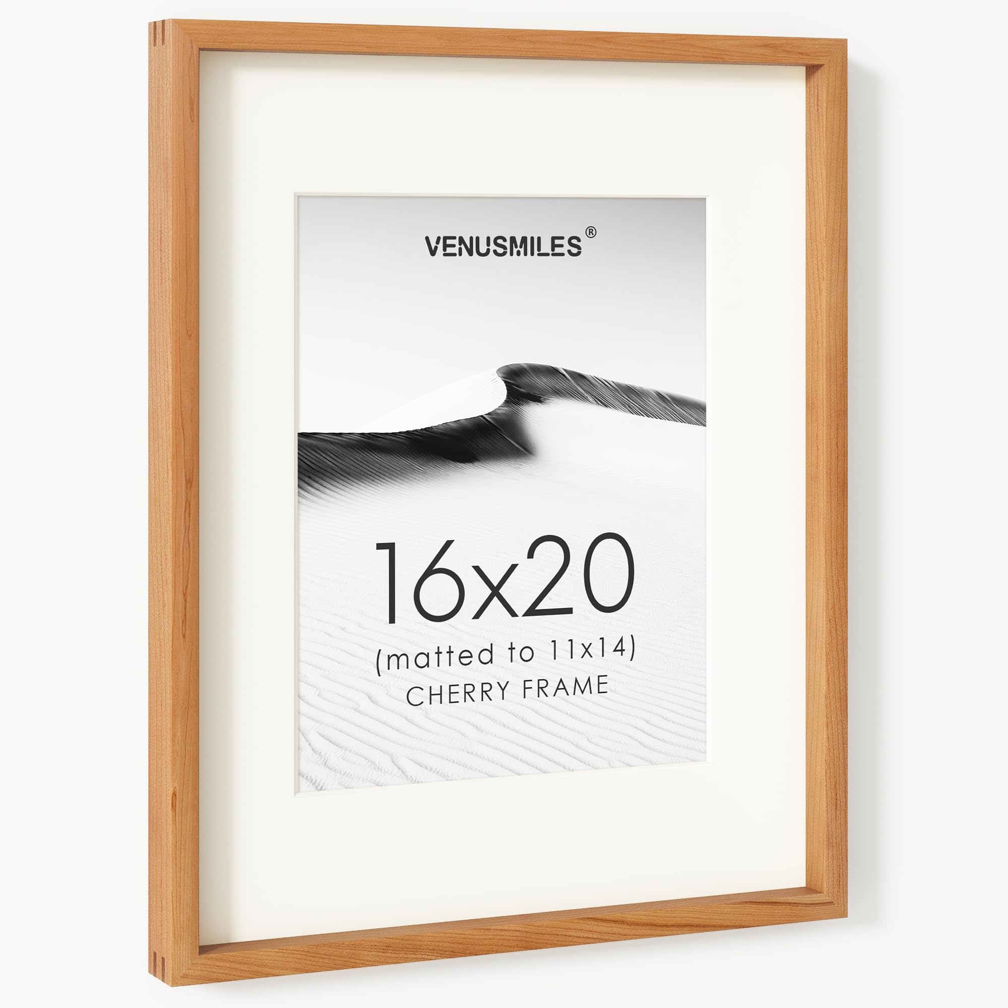 16 x 20 Picture Frame, USA-Sourced Natural Cherry Wood Photo Collage Frame