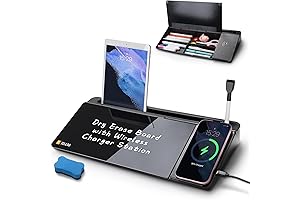 Varhomax Desktop Glass Whiteboard with Wireless Charger