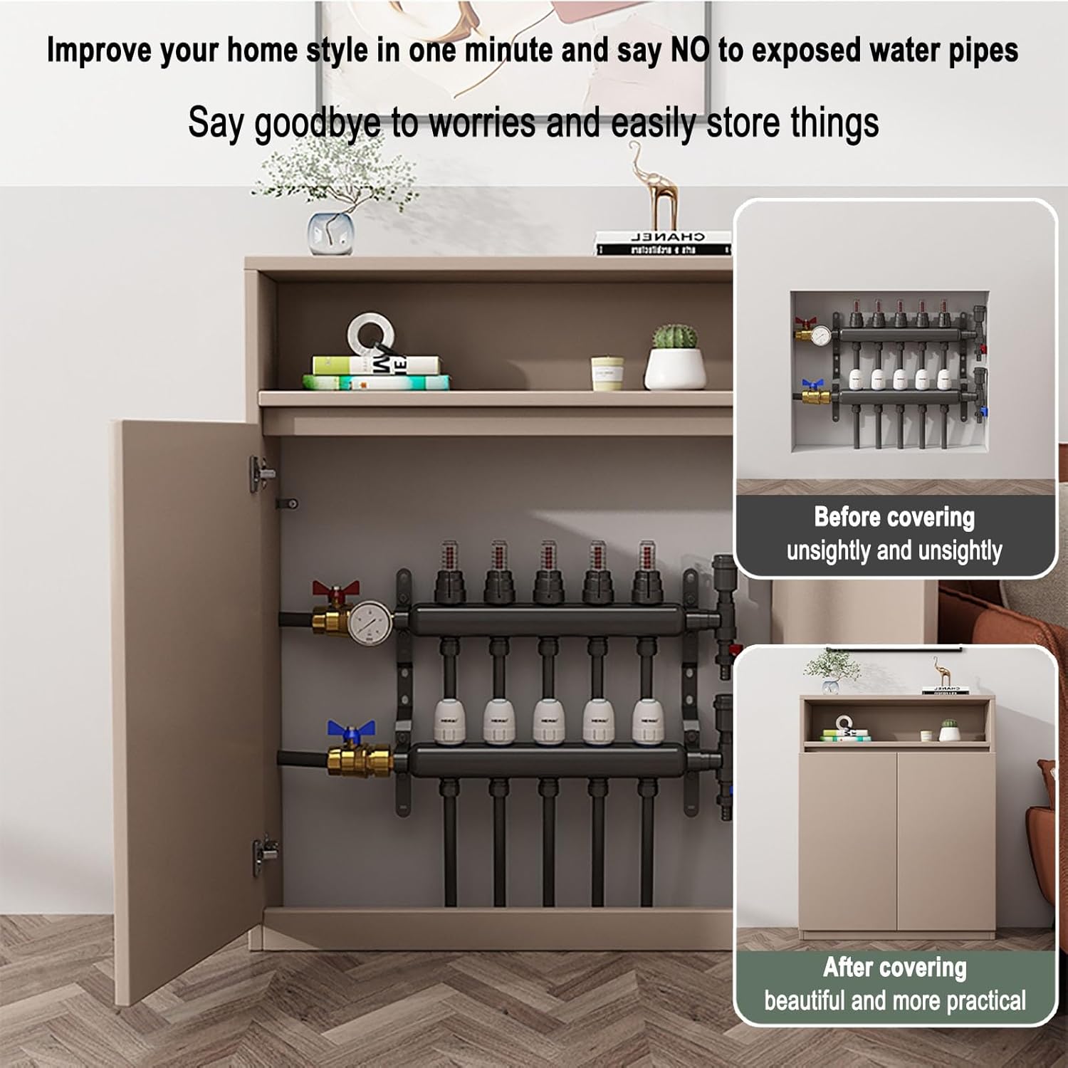 Modern Radiator Covers for Home, with Shelf Storage Radiator Cover Cabinet, Dustproof Radiator Cover, Radiator Guard Heating Cabinet, Living Room Bedroom Hallway Decorative Cabinet, for Living Room.(A
