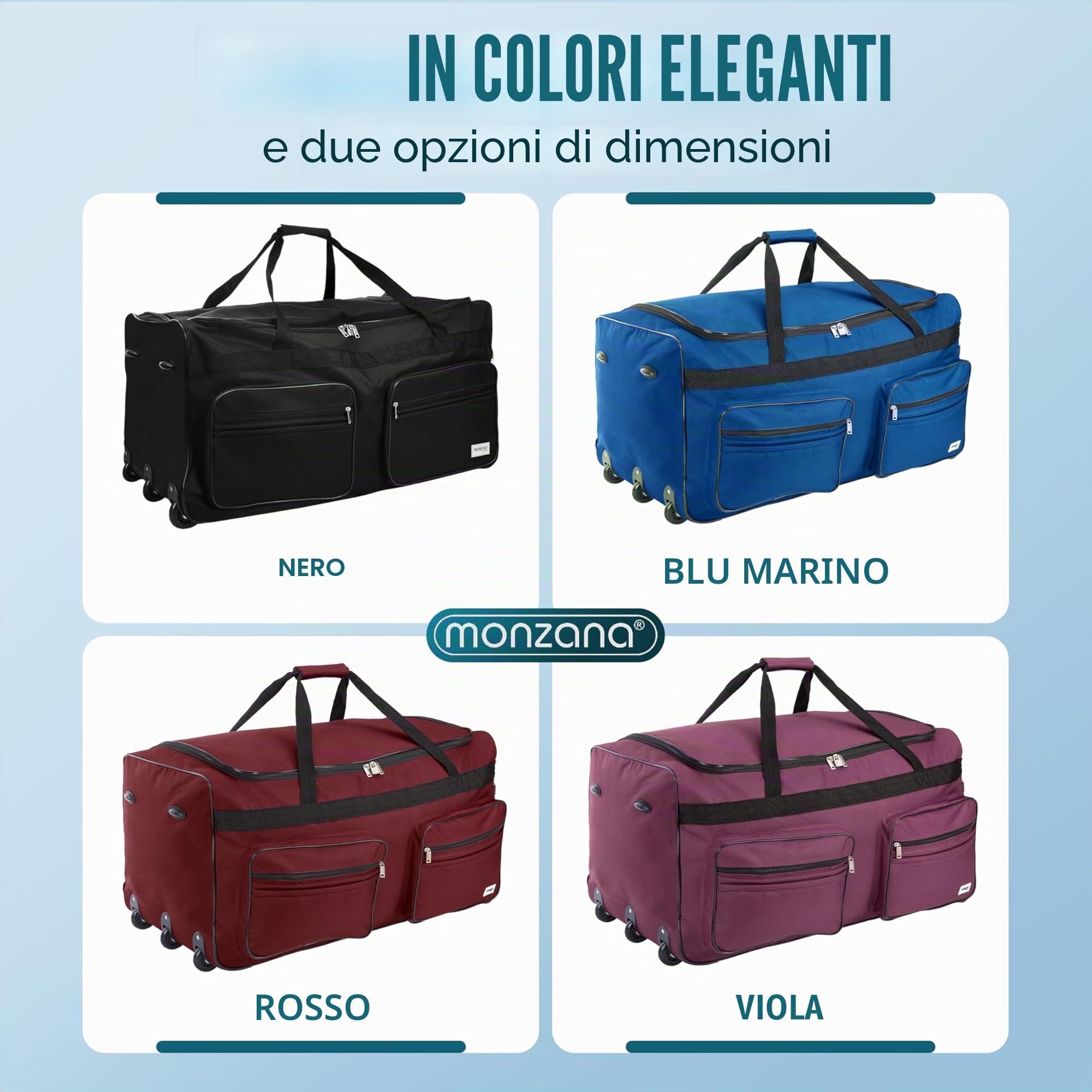 Deuba Borsone da viaggio con ruote XXL 85x43x44cm 160 L Trolley Borsa da viaggio Borsa sportiva bagaglio valigia manico telescopico